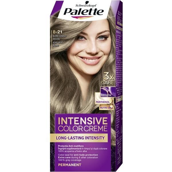 Palette Перманентна боя за коса - Schwarzkopf Palette Intensive Color Cream, нюанс 8-21 Светло сива Руса