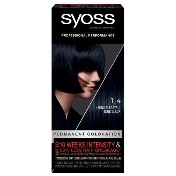 Syoss Перманентна боя за коса-Syoss Professional Performance Permanent Blond Cool and Ashy Anti-Yellow Effect Baseline, нюанс 1_4 Blue Black