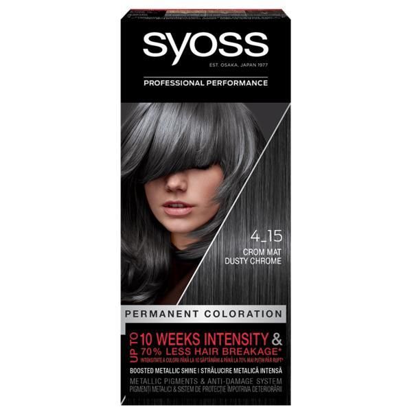 Syoss Перманентна боя за коса-Syoss Professional Performance Permanent Blond Cool and Ashy Anti-Yellow Effect Baseline, нюанс 4_15 Dusty Chrome