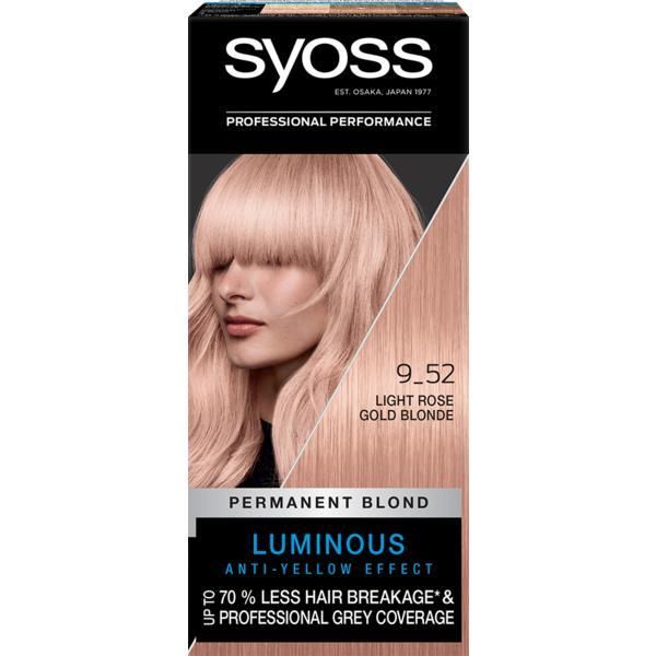 Syoss Перманентна боя за коса-Syoss Professional Performance Permanent Blond Cool and Ashy Anti-Yellow Effect Baseline, нюанс 9_52 Light Rose Gold Blond