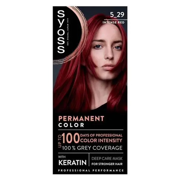 Syoss Перманентна боя за коса - Syoss Professional Performance Permanent Color with Keratin, нюанс 5_29 Intense Red