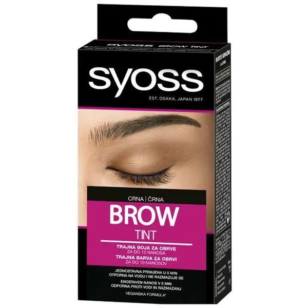 Syoss Перманентна боя за вежди - Syoss Brow Tint, нюанс Black, 1 бр