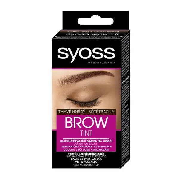 Syoss Перманентна боя за вежди - Syoss Brow Tint, нюанс Dark Brown, 1 бр