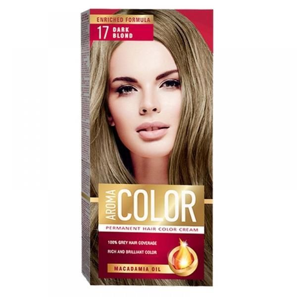 Aroma Перманентна крем боя Aroma Color Permanent Hair Color Cream, нюанс 17 Dark Blond, 90 мл