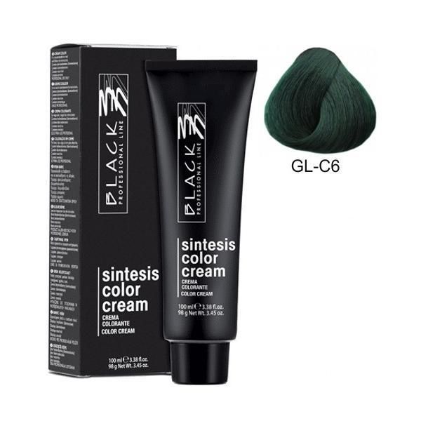 Black Professional Line Перманентна крем боя - Black Professional Line Sintesis Color Cream Glam Colors, нюанс GL-C6 Ivy Green, 100мл