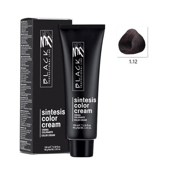 Black Professional Line Перманентна крем боя - Black Professional Line Sintesis Color Cream, нюанс 1.12 Violet Black, 100мл