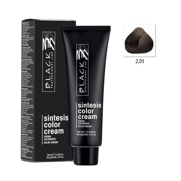 Black Professional Line Перманентна крем боя - Black Professional Line Sintesis Color Cream, нюанс 2.01 Cumin, 100мл