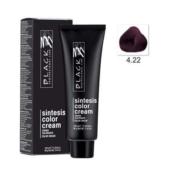 Black Professional Line Перманентна крем боя - Black Professional Line Sintesis Color Cream, нюанс 4.22 Aubergine, 100мл