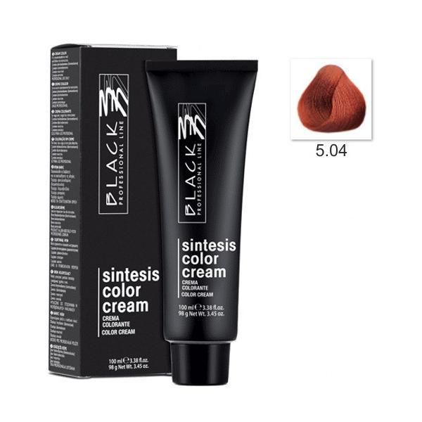 Black Professional Line Перманентна крем боя - Black Professional Line Sintesis Color Cream, нюанс 5.04 Bronze, 100мл