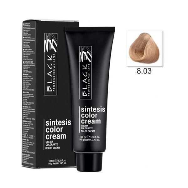 Black Professional Line Перманентна крем боя - Black Professional Line Sintesis Color Cream, нюанс 8.03 Honey, 100мл