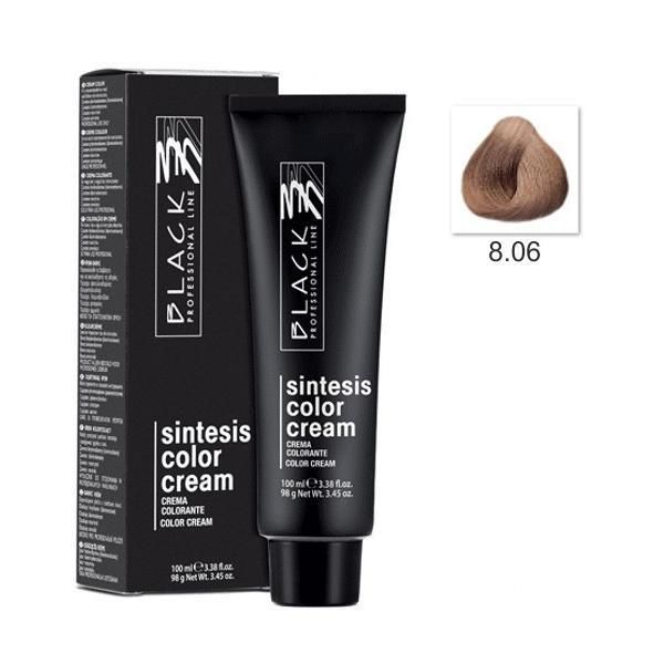 Black Professional Line Перманентна крем боя - Black Professional Line Sintesis Color Cream, нюанс 8.06 Warm Light Blonde, 100мл