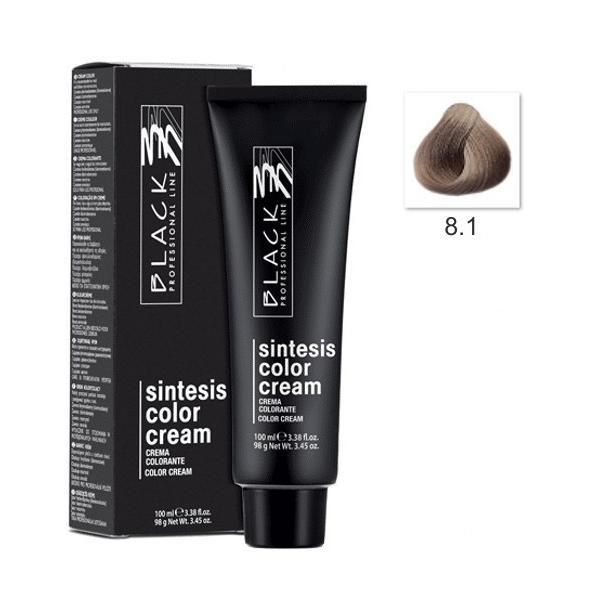 Black Professional Line Перманентна крем боя - Black Professional Line Sintesis Color Cream, нюанс 8.1 Ash Light Blond, 100мл