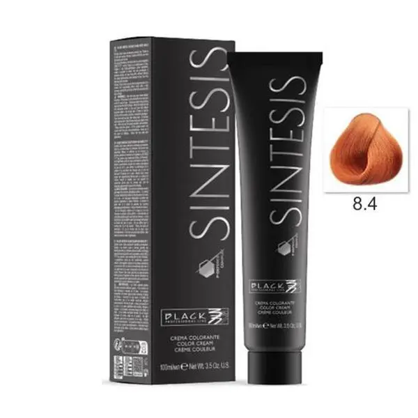 Black Professional Line Перманентна крем боя - Black Professional Line Sintesis Color Cream, нюанс 8.4 Copper Light Blonde, 100мл