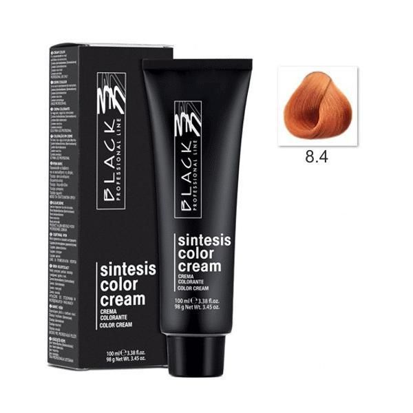 Black Professional Line Перманентна крем боя - Black Professional Line Sintesis Color Cream, нюанс 8.4 Copper Light Blonde, 100мл