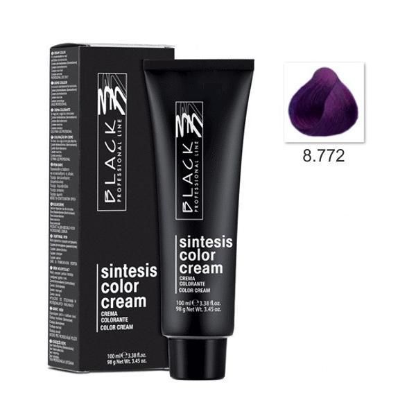 Black Professional Line Перманентна крем боя - Black Professional Line Sintesis Color Cream, нюанс 8.772 Amethyst, 100мл