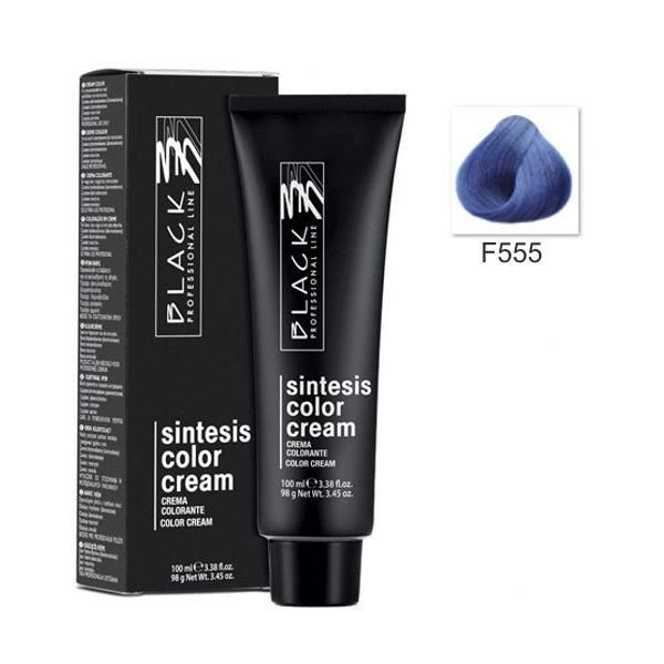 Black Professional Line Перманентна крем боя - Black Professional Line Sintesis Color Cream, нюанс F555 Bluette Flash, 100мл