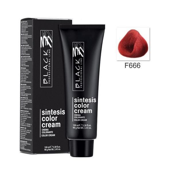 Black Professional Line Перманентна крем боя - Black Professional Line Sintesis Color Cream, нюанс F666 Ultra Red, 100мл