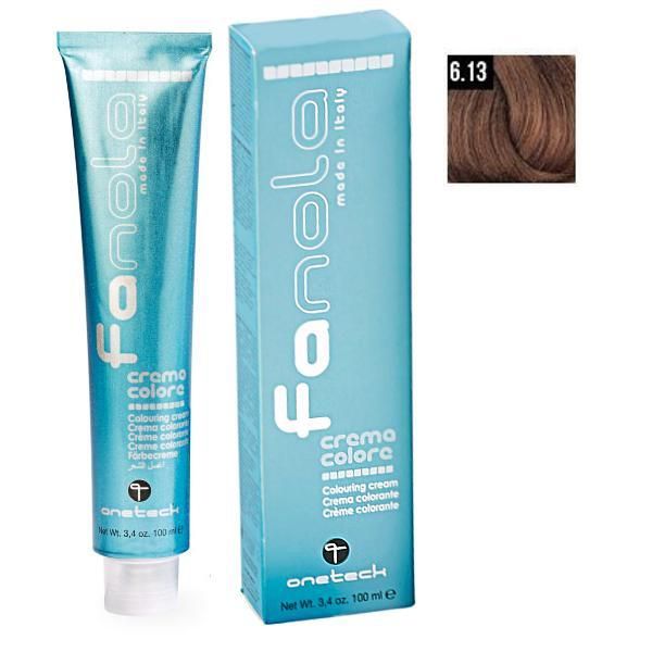 Fanola Перманентна крем боя Fanola 6.13 Тъмно русо Бежово, 100мл