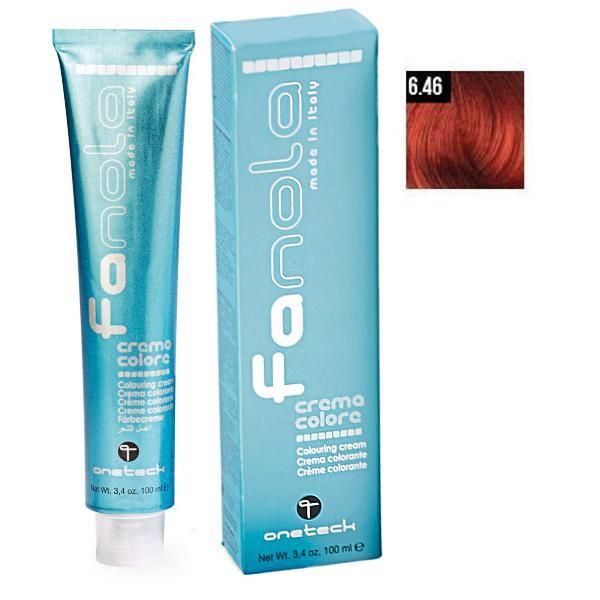 Fanola Перманентна крем боя Fanola 6.46 Тъмно русо медено червено, 100мл