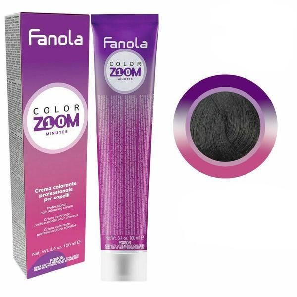 Fanola Перманентна крем-боя -Fanola Color Zoom 10 Minutes, нюанс 1.0 Black, 100 мл