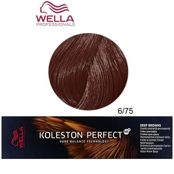 Wella Professionals Перманентна крем боя - Wella Professionals Koleston Perfect ME+ Deep Browns, нюанс 6/75 тъмно русо махагоново кафяво