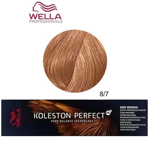 Wella Professionals Перманентна крем боя - Wella Professionals Koleston Perfect ME+ Deep Browns, нюанс 8/7 светло русо кестеняво