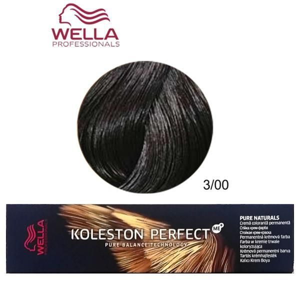 Wella Professionals Перманентна крем боя - Wella Professionals Koleston Perfect ME+ Pure Naturals, нюанс 3/0 естествено тъмно кестеняво