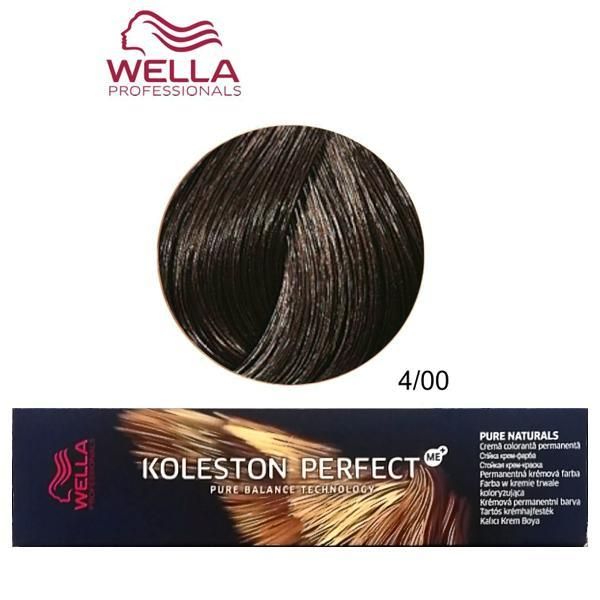 Wella Professionals Перманентна крем боя - Wella Professionals Koleston Perfect ME+ Pure Naturals, нюанс 4/00 средно естествено кестеняво
