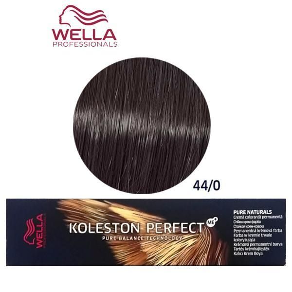 Wella Professionals Перманентна крем боя - Wella Professionals Koleston Perfect ME+ Pure Naturals, нюанс 44/0 интензивно средно кестеняво