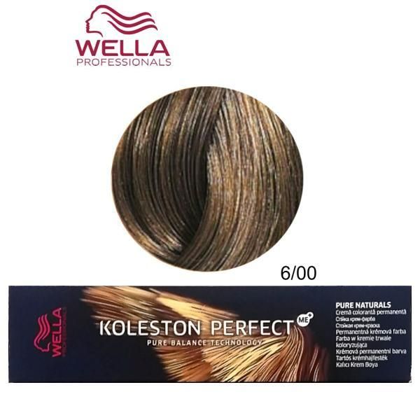 Wella Professionals Перманентна крем боя - Wella Professionals Koleston Perfect ME+ Pure Naturals, нюанс 6/00 естествено тъмно русо