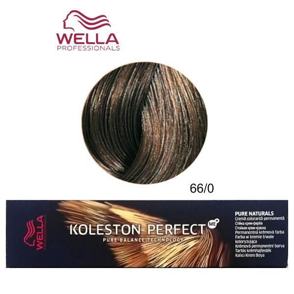 Wella Professionals Перманентна крем боя - Wella Professionals Koleston Perfect ME+ Pure Naturals, нюанс 66/0 интензивно тъмно русо