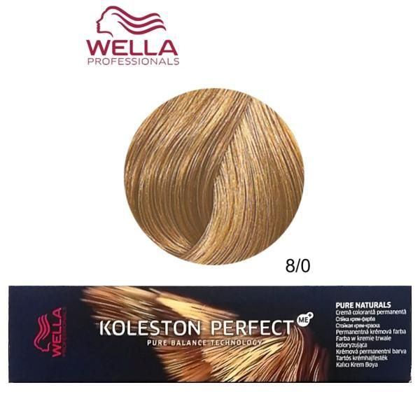 Wella Professionals Перманентна крем боя - Wella Professionals Koleston Perfect ME+ Pure Naturals, нюанс 8/0 естествено светло русо