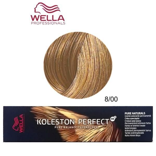 Wella Professionals Перманентна крем боя - Wella Professionals Koleston Perfect ME+ Pure Naturals, нюанс 8/00 естествено светло русо