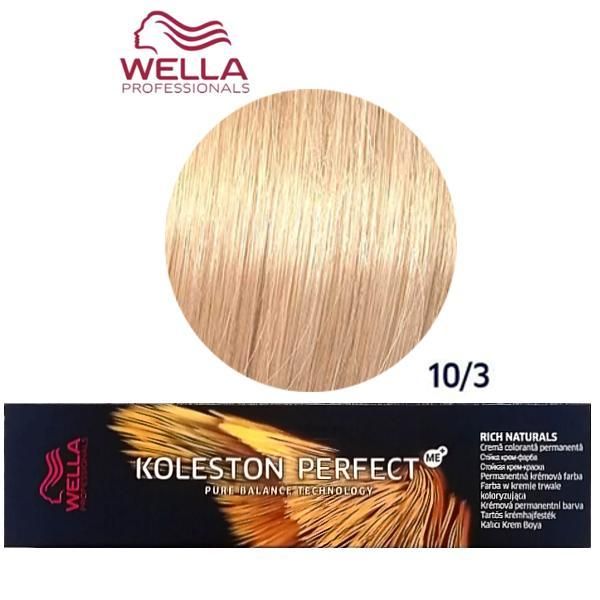 Wella Professionals Перманентна крем боя - Wella Professionals Koleston Perfect ME+ Rich Naturals, нюанс 10/03 ярко златисто русо