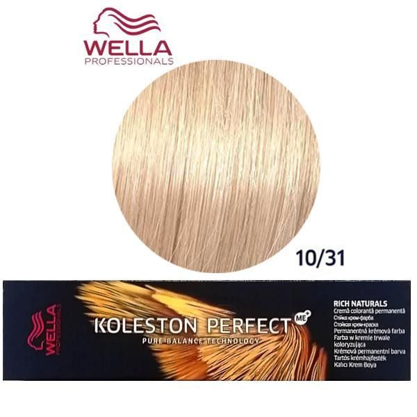 Wella Professionals Перманентна крем боя - Wella Professionals Koleston Perfect ME+ Rich Naturals, нюанс 10/31 ярко русо златисто пепелно