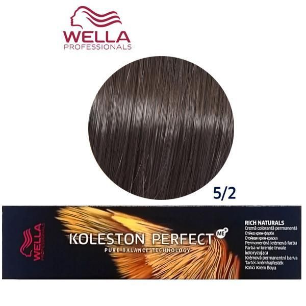 Wella Professionals Перманентна крем боя - Wella Professionals Koleston Perfect ME+ Rich Naturals, нюанс 5/2 матово светло кестеняво