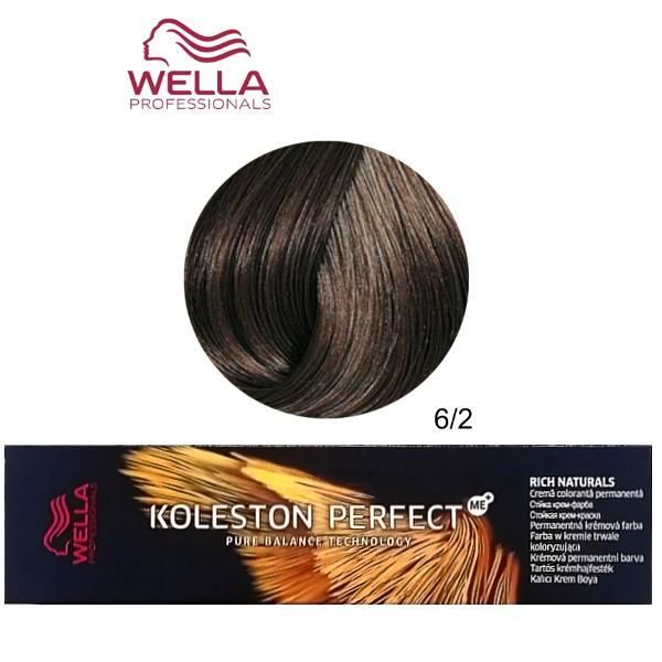 Wella Professionals Перманентна крем боя - Wella Professionals Koleston Perfect ME+ Rich Naturals, нюанс 6/2 тъмно матово русо