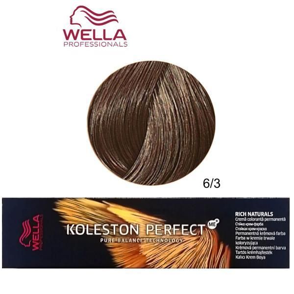 Wella Professionals Перманентна крем боя - Wella Professionals Koleston Perfect ME+ Rich Naturals, нюанс 6/3 тъмно златисто русо