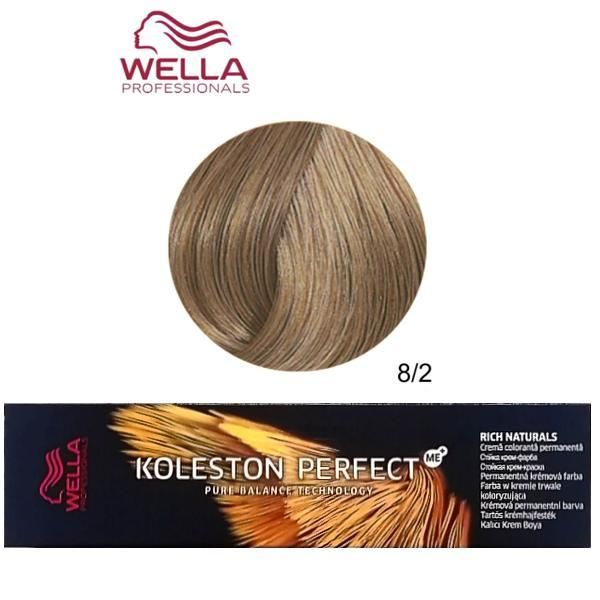 Wella Professionals Перманентна крем боя - Wella Professionals Koleston Perfect ME+ Rich Naturals, нюанс 8/2 светло матово русо