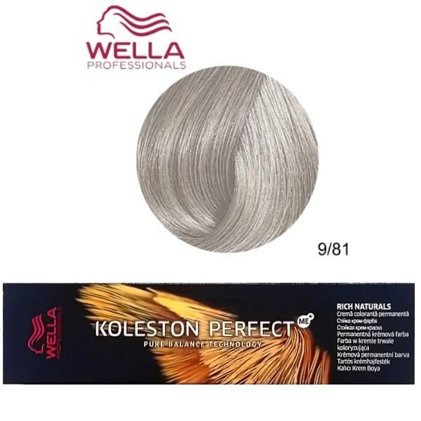 Wella Professionals Перманентна крем боя - Wella Professionals Koleston Perfect ME+ Rich Naturals, нюанс 9/81 светло русо перлено пепелно