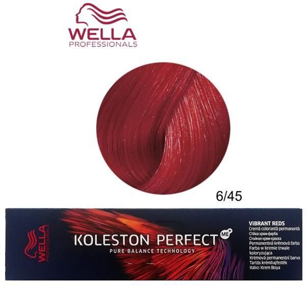 Wella Professionals Перманентна крем боя - Wella Professionals Koleston Perfect ME+ Vibrant Reds, нюанс 6/45 интензивно тъмно русо червен махагон