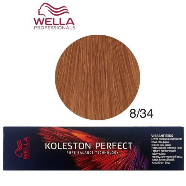 Wella Professionals Перманентна крем боя - Wella Professionals Koleston Perfect Vibrant Reds, нюанс 8/34 Златисто светло русо