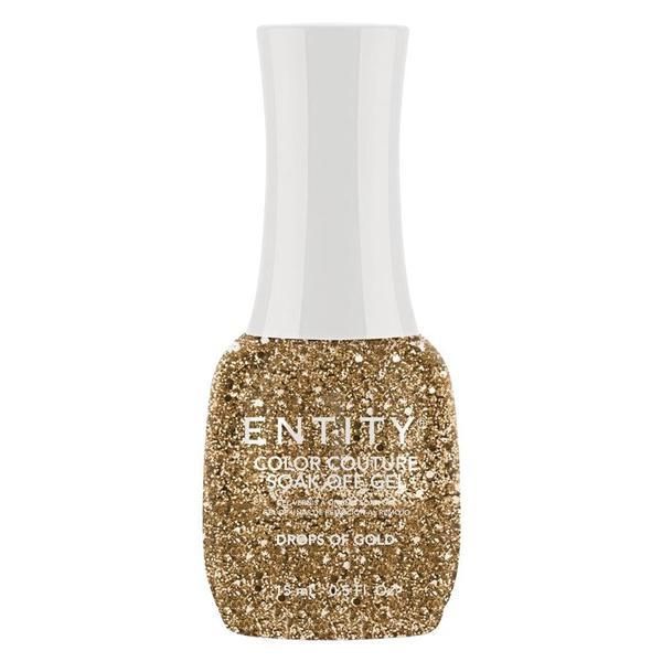 Entity Пигментиран гел за нокти - Entity Colour Couture Soak Off Gel, нюанс "Drops of Gold", 15 мл