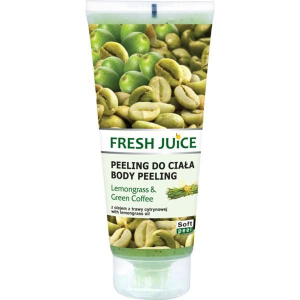 Fresh Juice Пилинг за тяло с екстракти от лимонова трева и зелено кафе Fresh Juice, 200мл