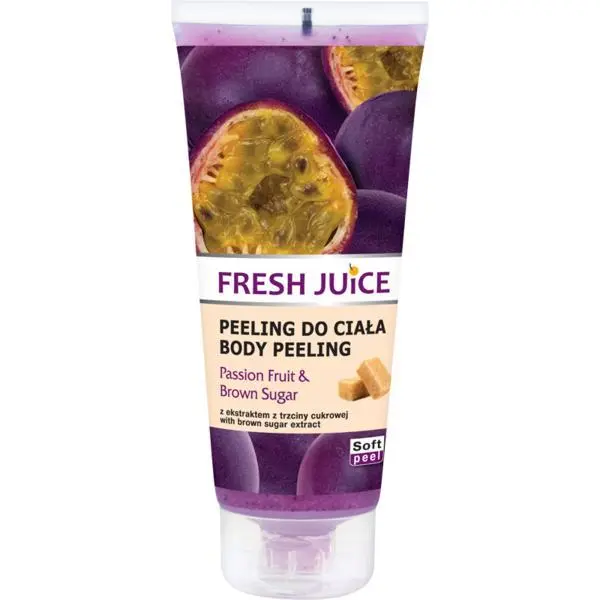 Fresh Juice Пилинг за тяло с екстракти от маракуя и кафява захар Fresh Juice, 200мл