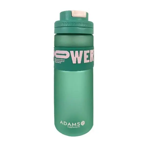 Adams Supplements Пластмасова бутилка за вода със сламка - Adams Supplements, Power, Green, 1 бр