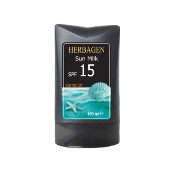 Herbagen Плажно мляко с масло от моркови и слънцезащита - Herbagen Sun Milk SPF15, 150 мл