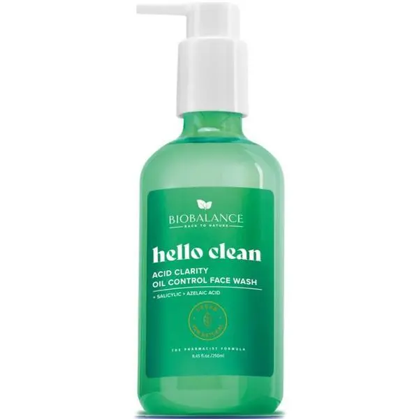 Bio Balance Почистващ гел със салицилова киселина и азелаинова киселина - Bio Balance Acid Clarity Oil Control Face Wash Hello Clean, 250 мл