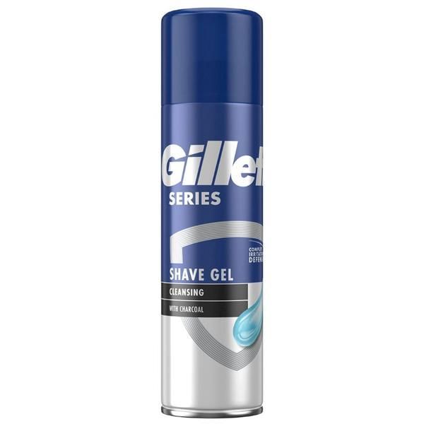 Gillette Почистващ гел за бръснене Gillette Series с активен въглен, 200 мл