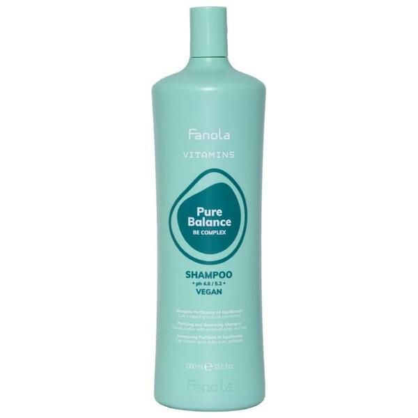 Fanola Почистващ и балансиращ шампоан против пърхот - Fanola Vitamins Pure Balance Be Complex Shampoo, 1000 мл